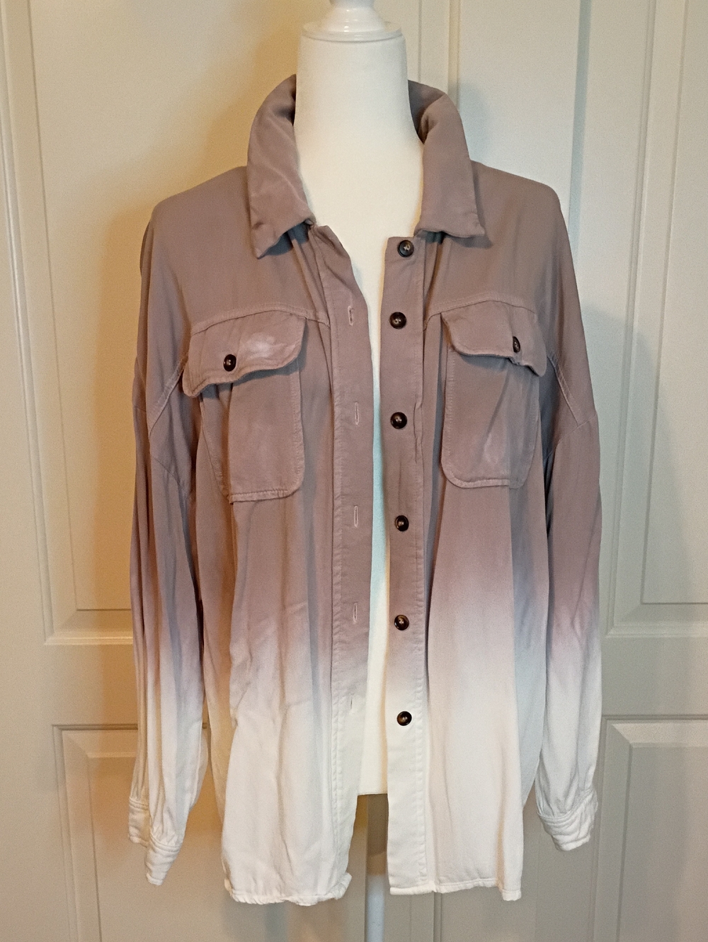 White Birch Black Label Ombre Long Sleeve Shirt Sz Large